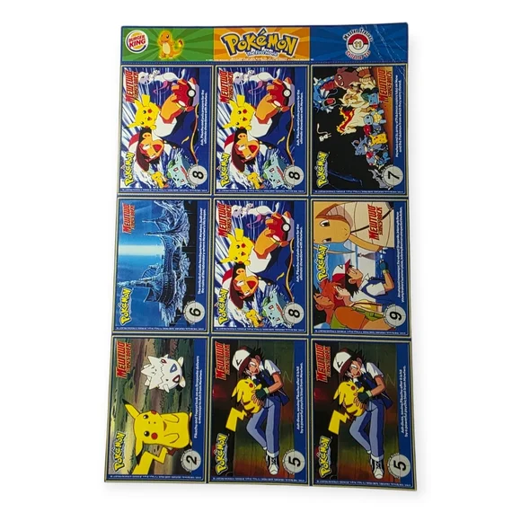Vintage 90s Uncut Burger King Pokemon Trading Cards - Picture 2 of 2